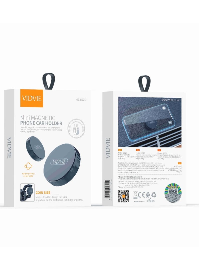 Vidvie Mini Magnetic Phone Car Holder Coin Size Phone Holder Black - Image 2