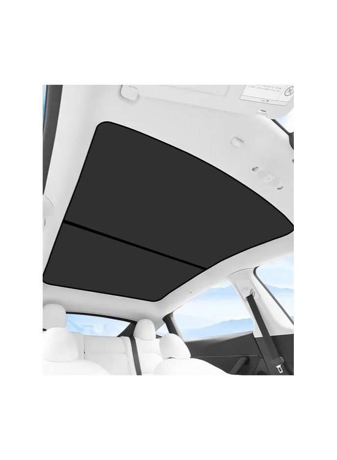 2-Pieces/Set Ice Cloth for Tesla Model 3 Front and Rear Sunroof Windshield,Upgrade Skylight Blind Shading,Glass Roof Sunshade for Tesla Model 3 - Image 4
