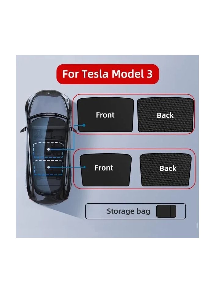 2-Pieces/Set Ice Cloth for Tesla Model 3 Front and Rear Sunroof Windshield,Upgrade Skylight Blind Shading,Glass Roof Sunshade for Tesla Model 3 - Image 1