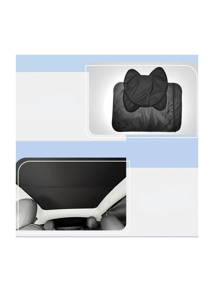 2-Pieces/Set Ice Cloth for Tesla Model 3 Front and Rear Sunroof Windshield,Upgrade Skylight Blind Shading,Glass Roof Sunshade for Tesla Model 3 - Image 3