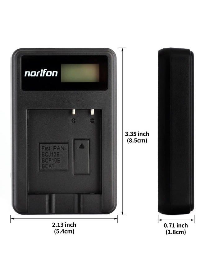 Norifon - DMW-BCJ13 LCD USB Charger for Panasonic Lumix DMC-LX5, LX5GK, LX5K, LX5W, LX7, LX7GK, LX7K, LX7W Camera and More - Image 1