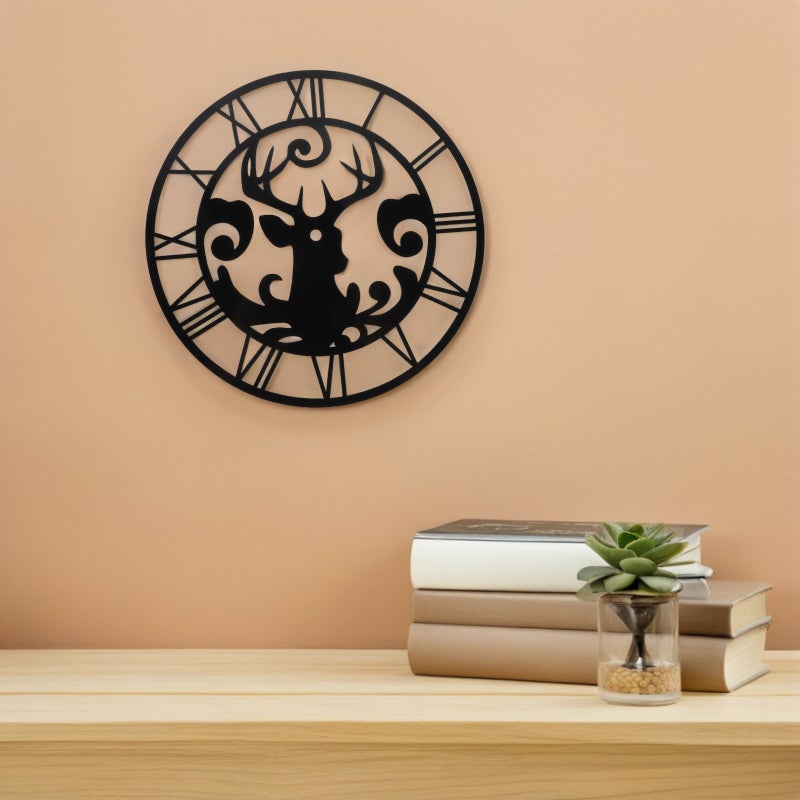 Clock Face Sticker: Black Mirror Wall Clock Decal - Roman Numerals And - Decorative Wall Art For Room Hotel Or Entryway - Image 3