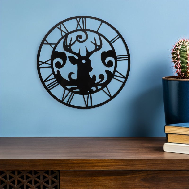 Clock Face Sticker: Black Mirror Wall Clock Decal - Roman Numerals And - Decorative Wall Art For Room Hotel Or Entryway - Image 5