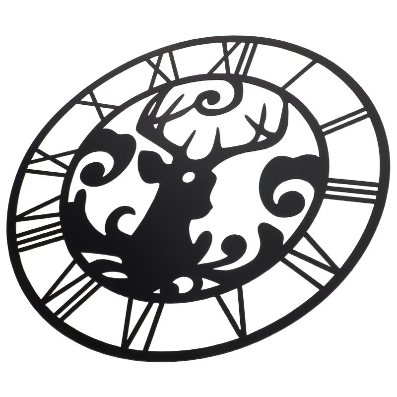 Clock Face Sticker: Black Mirror Wall Clock Decal - Roman Numerals And - Decorative Wall Art For Room Hotel Or Entryway - Image 1