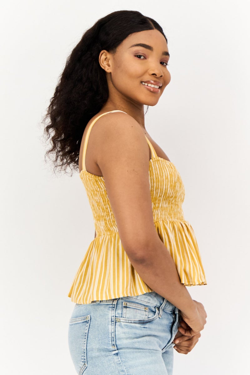 ONLY Women Square Neck Sleeveless Textured Crop Top, Multicolor - Image 2