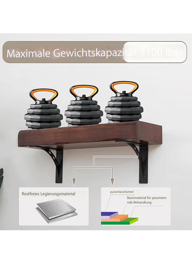 Countertop bracket, black durable wall bracket, 90 degree triangle, durable wall mounting bracket, 2 metal shelf brackets, countertop support bracket - Image 3