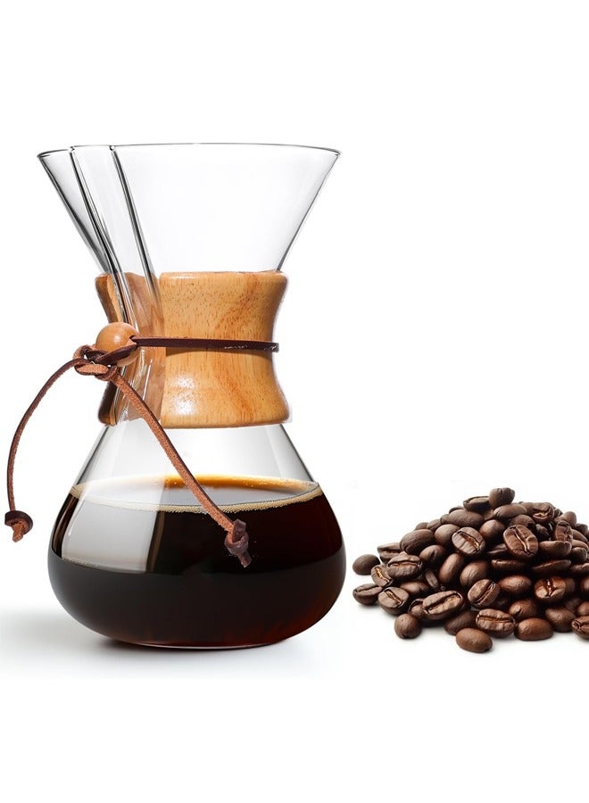 Coffee Maker Coffee Dripper Glass Drip Coffee Maker with Reusable and Cork Grip for Home 600 ML - Easy Clean-for Home, Office, Camping, Cafes  - Image 1