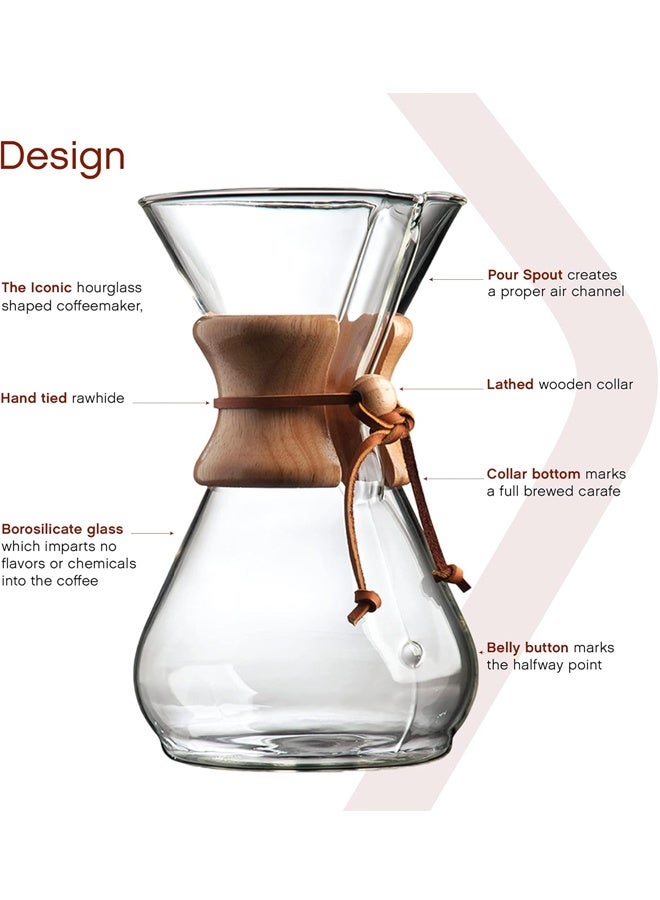 Coffee Maker Coffee Dripper Glass Drip Coffee Maker with Reusable and Cork Grip for Home 600 ML - Easy Clean-for Home, Office, Camping, Cafes  - Image 3