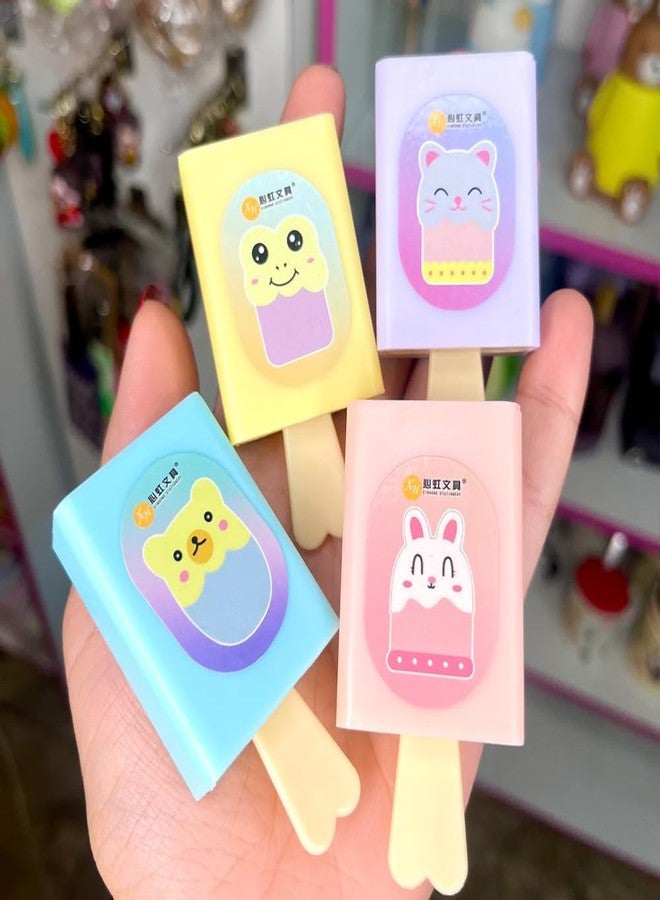PARTEET Magic Box Pencil Eraser | Popsicle Shaped Ice Cream Drawer| Softy Shape Eraser |Birthday Return Gifts for Kids(Pack of 12) (Assorted Color) - Image 3