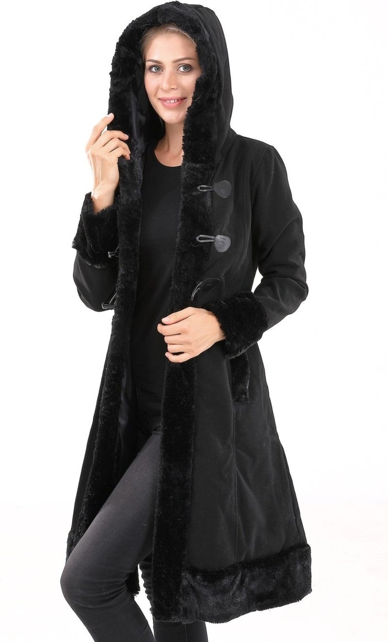 Barbora Special Design Cashmere Fur Detail Coat - Image 1