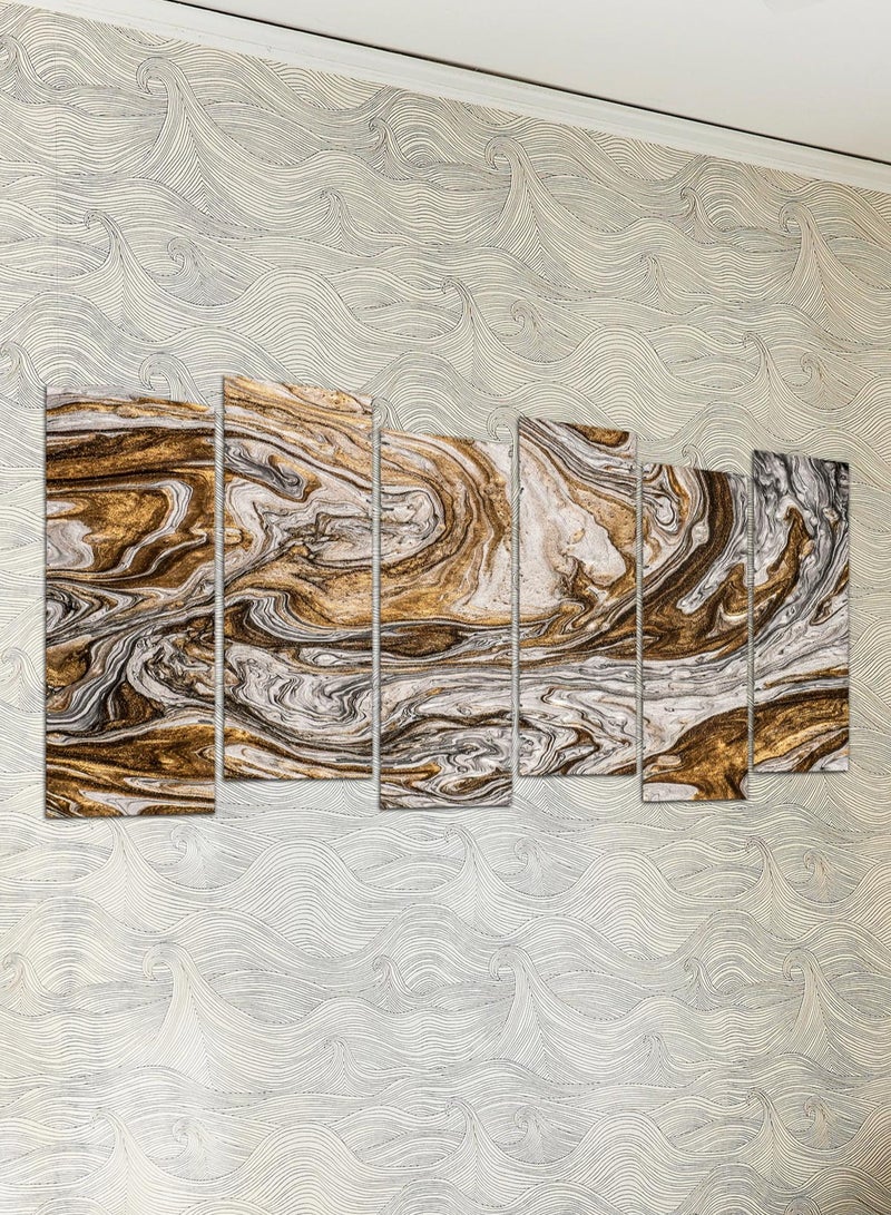 Droplyte 6 Piece Multicolor Abstract Painting Decorative Wall Art Wall Decor Card Board MDF Home Decor for Living Room, Drawing Room, Office Room and Bedroom 120CM x 60CM  - Image 2