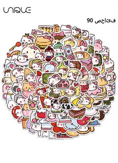 90 Pcs Cute Cartoon Hello Kitty Theme Stickers，Vinyl Waterproof Stickers for Water Bottles Laptop Phone Computer Guitar, Gifts for Teens, Girls, Fans