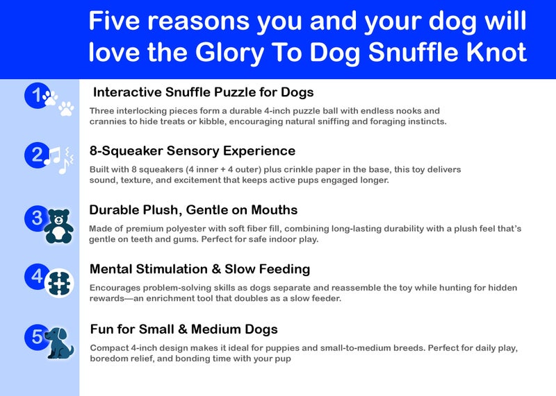 Glory To Dog Pink Snuffle Knot Interactive Dog Toy 4â€ Puzzle Ball with 8 Squeakers & Crinkle â€“ Treat Hiding Enrichment Toy for Puppy & Small Breed Dogs â€“ Durable Plush Sensory Play & Stimulation - Image 3