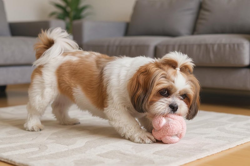 Glory To Dog Pink Snuffle Knot Interactive Dog Toy 4â€ Puzzle Ball with 8 Squeakers & Crinkle â€“ Treat Hiding Enrichment Toy for Puppy & Small Breed Dogs â€“ Durable Plush Sensory Play & Stimulation - Image 2