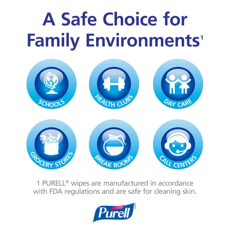 Purell Sanitizing Hand Wipes, 6 x 6 3/4", White, 270 Wipes/Canister - Image 4