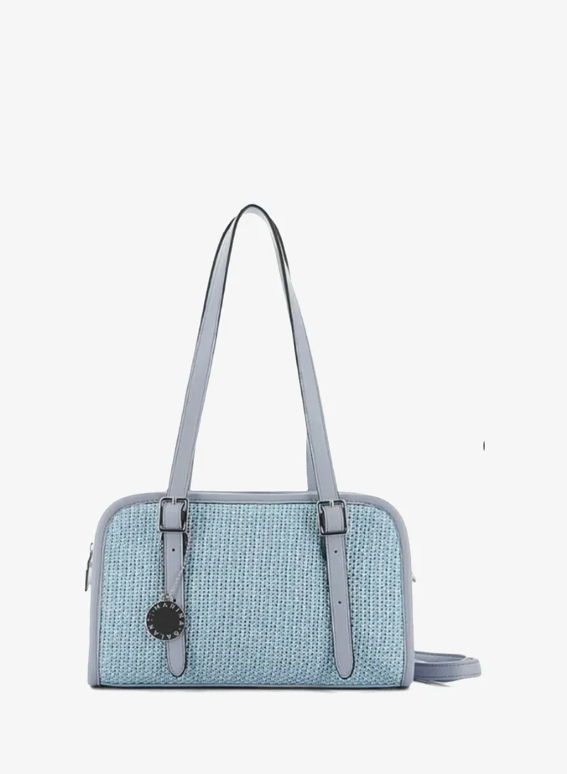 مارينا جالانتي Marina Galanti Women's Assolo Woven East West Shoulder Bag – Light Blue