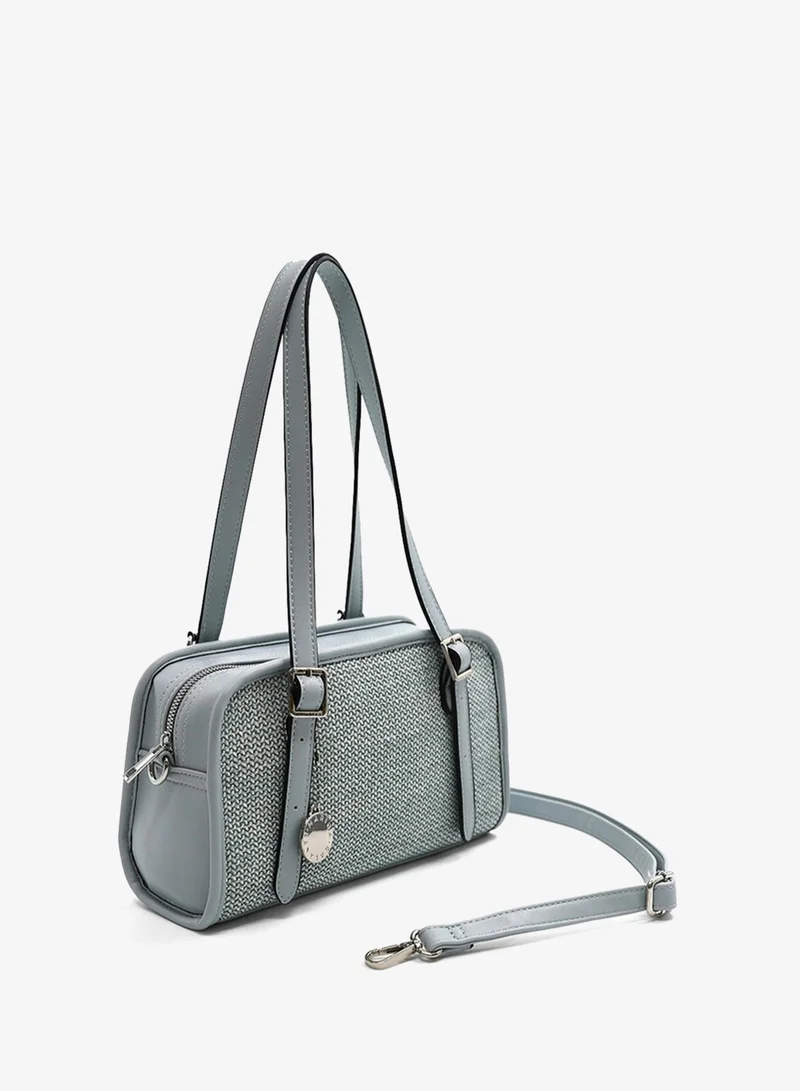 مارينا جالانتي Marina Galanti Women's Assolo Woven East West Shoulder Bag – Light Blue