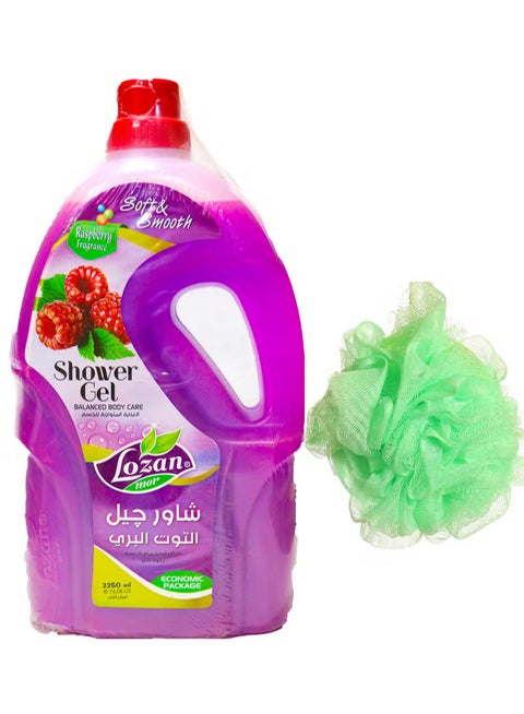 لوزان جل استحمام برائحة التوت البري 2250 مل + لوفه متعددة الاوان
