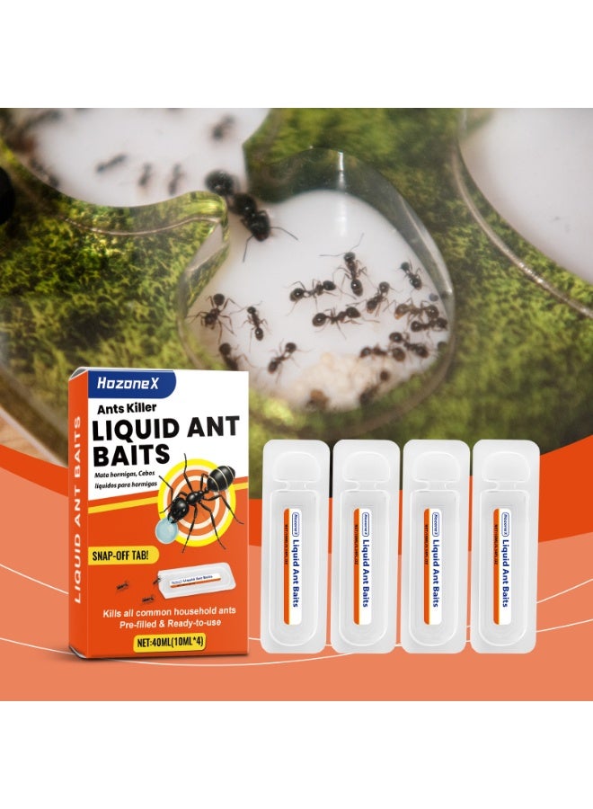 HOZONEX Instant Ants Killer Liquid Ant Baits 10ml*4 Pcs, Indoor Multi-Surface Liquid Ant Bait and Killer - Discreet Bait Stations - Kills Common Household Ants, 4 Count - Image 2
