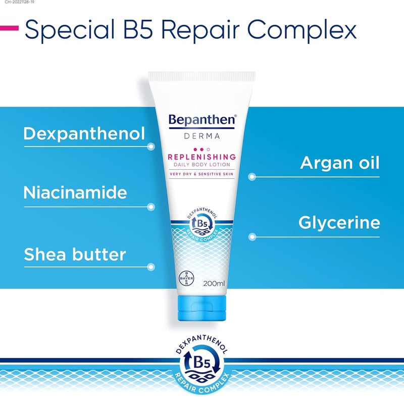 بيبانثين Derma Replenishing Daily Body Lotion, 200 ml Tube - Image 2