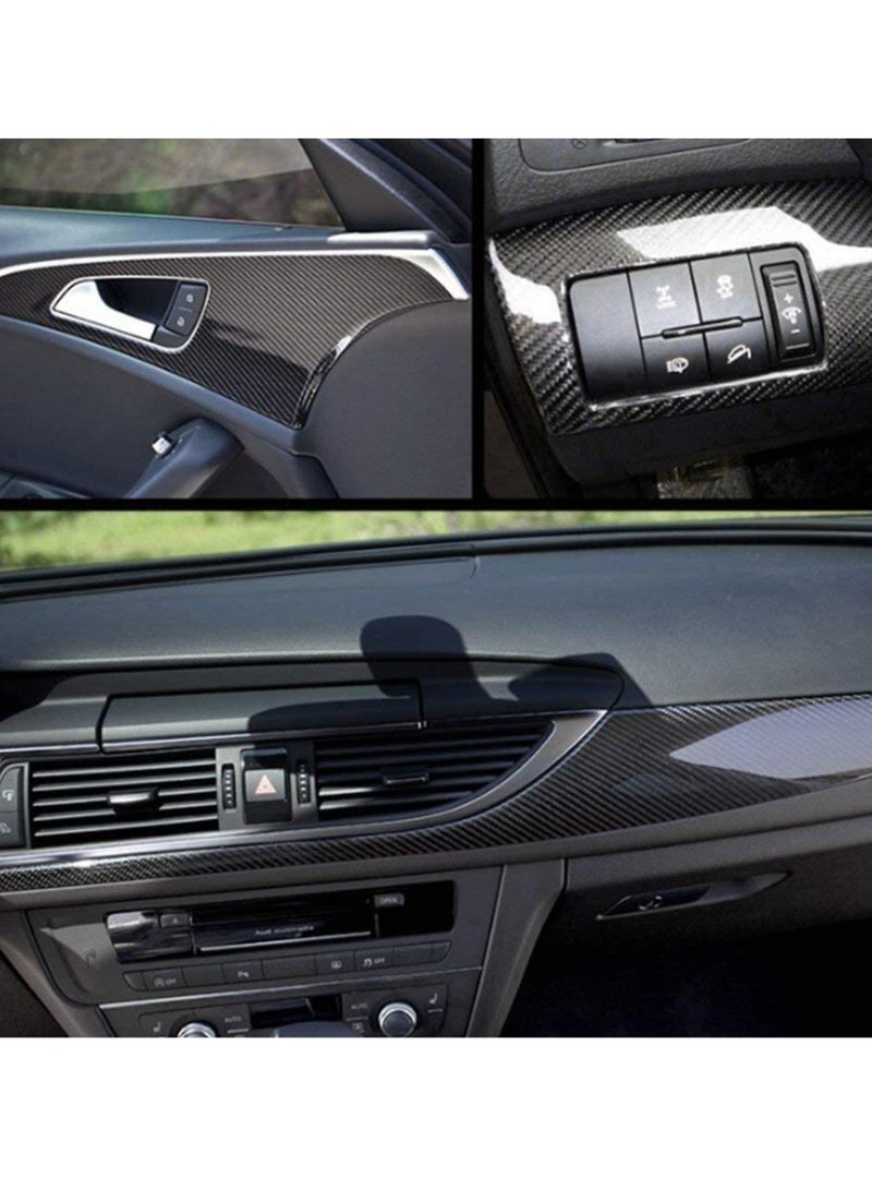 6D Carbon Fiber Sticker 30 x 150CM Car Vinyl Wrap Sheet With Scraper Self-adhesive Bubble-Free Carbon Fibre Sticker Roll Waterproof Vinyl Wrapping Tape Wrap Protective Film For Car - Image 5