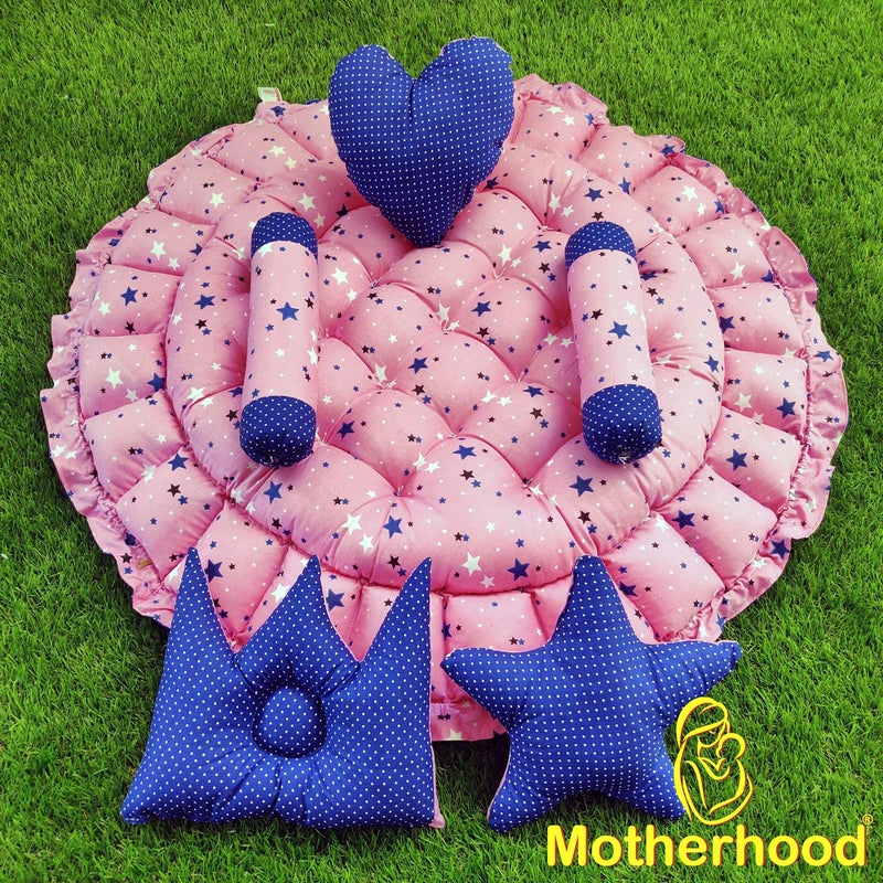 MOTHERHOOD MOTHERHOOD Round Baby Tub Bed 5 pc Pillow Luxury Mattress Sleeper Bedding Set coSleeper Safe Cotton Fabric with RFilled UltraSoft Comfortable for Newborn to Toddlers Pink - Image 5
