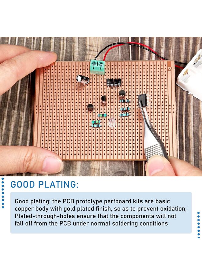 10PCS 73mm x 100mm PCB Board Prototype Kit Circuit Board Breadboards 957 Holes Universal Printed Circuit Breadboard for DIY Soldering Electronic Projects - Image 3