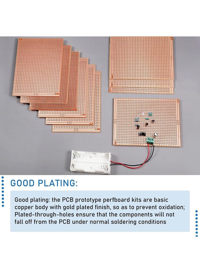 10PCS 73mm x 100mm PCB Board Prototype Kit Circuit Board Breadboards 957 Holes Universal Printed Circuit Breadboard for DIY Soldering Electronic Projects - Image 4