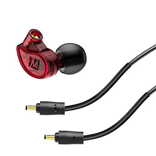 MEE audio M6 PRO In Ear Monitor Headphones for Musicians, 2nd Gen Model With Upgraded Sound, Memory Wire Earhooks & Replaceable Cables, Noise Isolating Professional Earbuds, 2 Cords Included (Red) - Image 4