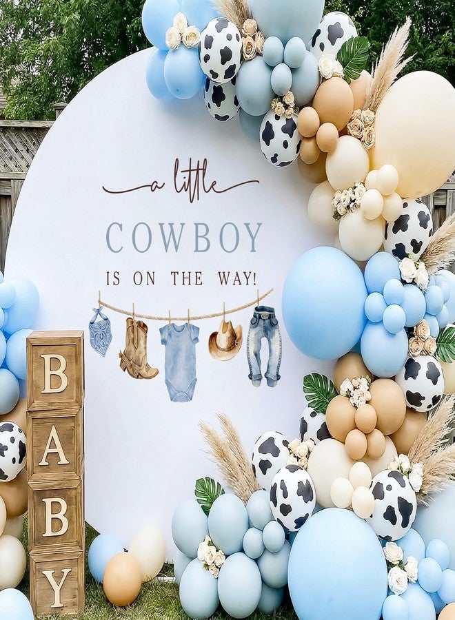 Dvehdbay Western Baby Shower Decorations - A Little Cowboy Is on the Way Sign Decal for Backdrop Balloons Arch, A Little Cowboy Is on the Way Baby Shower, Western Birthday Party Decorations, 1st Party Supplies - Image 1