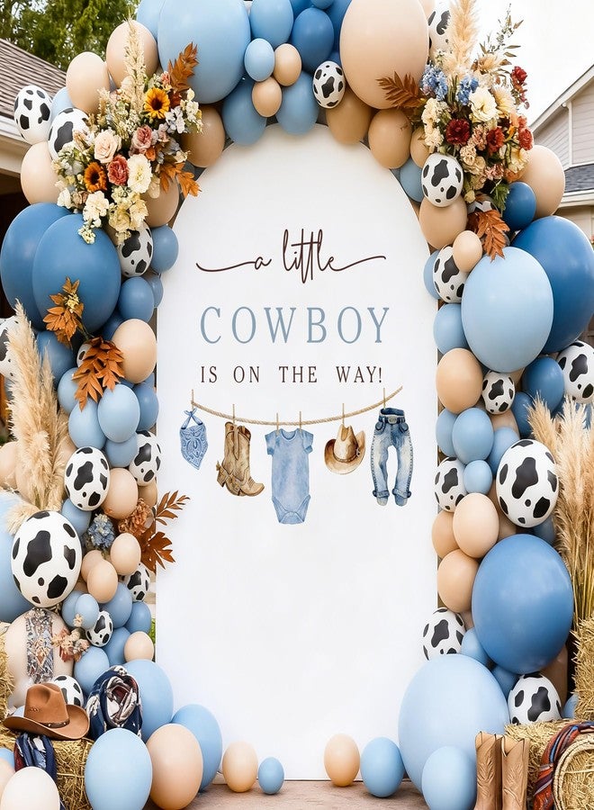 Dvehdbay Western Baby Shower Decorations - A Little Cowboy Is on the Way Sign Decal for Backdrop Balloons Arch, A Little Cowboy Is on the Way Baby Shower, Western Birthday Party Decorations, 1st Party Supplies - Image 3