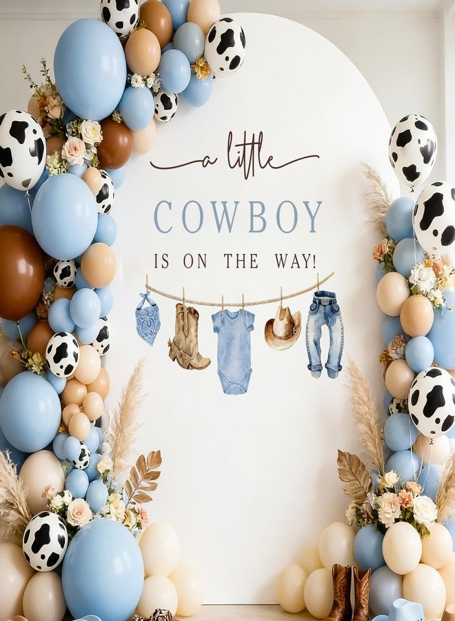 Dvehdbay Western Baby Shower Decorations - A Little Cowboy Is on the Way Sign Decal for Backdrop Balloons Arch, A Little Cowboy Is on the Way Baby Shower, Western Birthday Party Decorations, 1st Party Supplies - Image 2