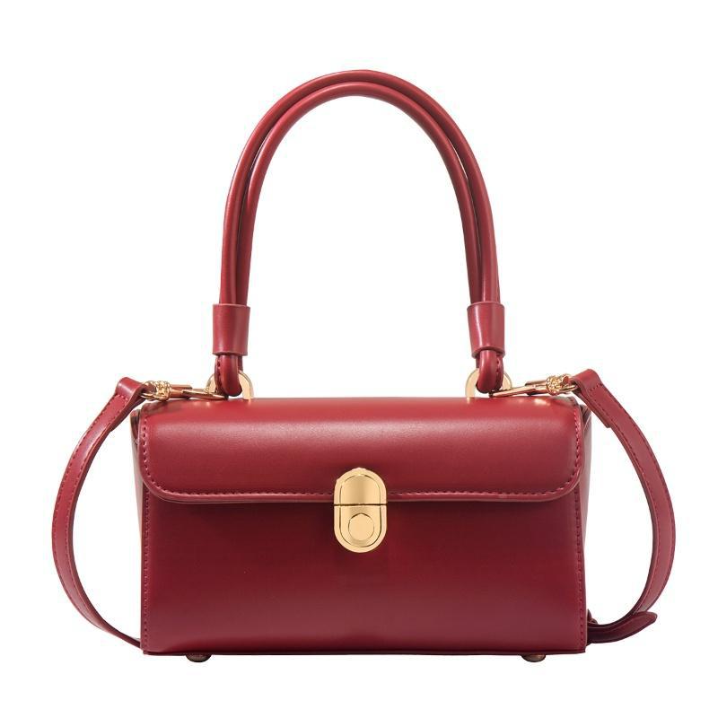 Red Vintage Square Shoulder Bag for Women - Image 1