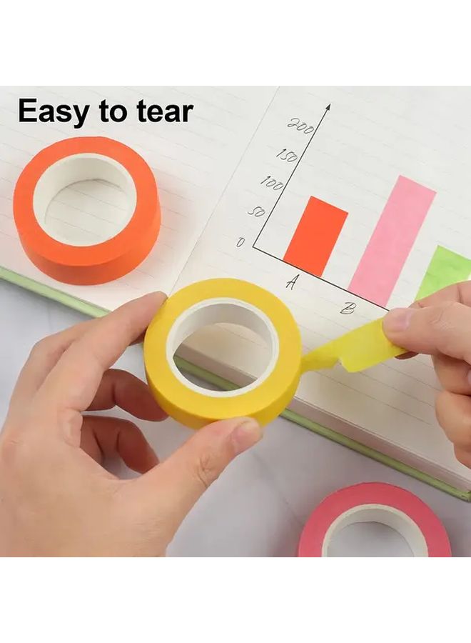 6 Rolls Rainbow Color Masking Tape For Crafts Labels Diaries Party Decorations - Image 3