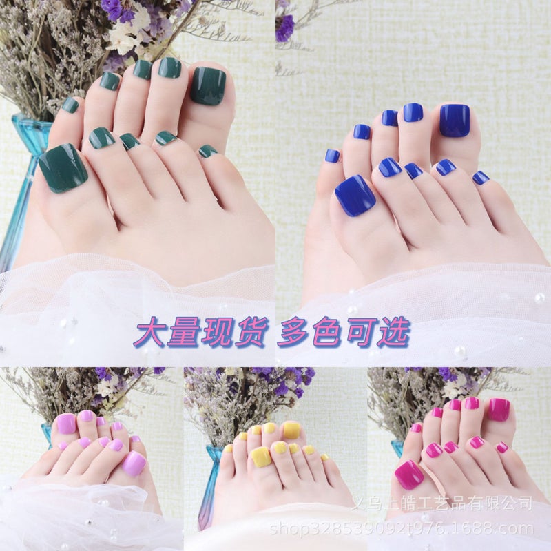Toenail Bar Ins Style Solid Color Patch Toenail Unsealed Fake Nail Press On Toe Nails - Image 3