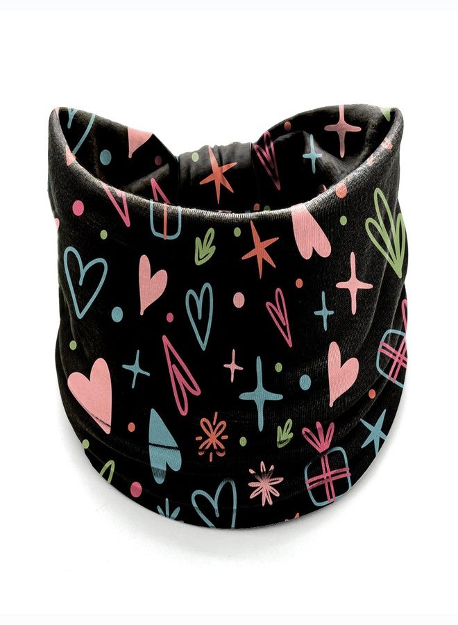 winthrop 4 Pcs Valentine's Day Headbands for Women, Black White Wide Turban Dress Up Costume Breathable Stretchy Non Slip Head Wrap, Love Heart Pattern Holiday Fall Winter Hair Band for Yoga Running Party - Image 5