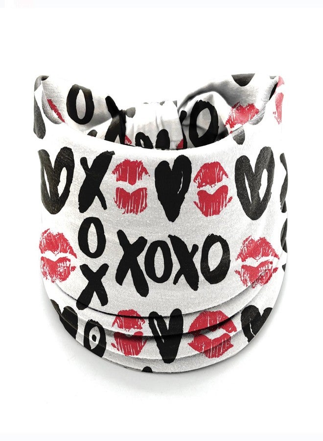 winthrop 4 Pcs Valentine's Day Headbands for Women, Black White Wide Turban Dress Up Costume Breathable Stretchy Non Slip Head Wrap, Love Heart Pattern Holiday Fall Winter Hair Band for Yoga Running Party - Image 2