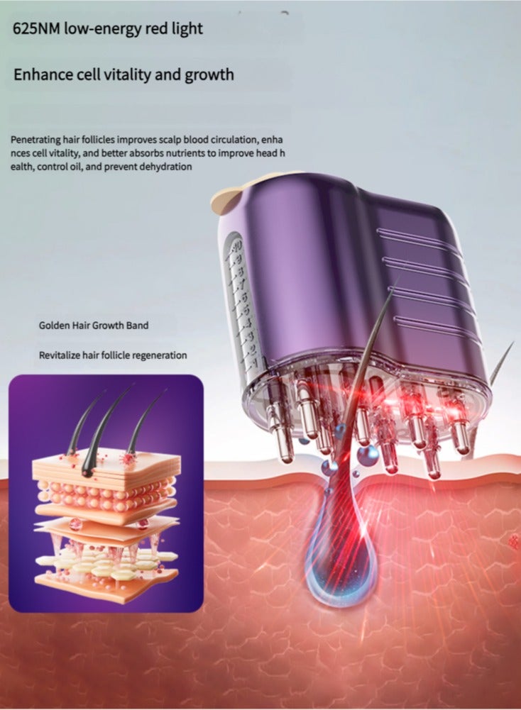 JoyousSto 2 in 1 Electric Hair Oil Dispenser Scalp Massager Scalp Applicator Brush,Hair Oiling Applicator, Oil Applicator for Hair, Oil Dispenser for Hair Growth, Scalp Massager Applicator Brush for Hair Treatment Essential Oils Liquids, Automatic Massage Function, Fast Absorption, Suitable for Scalp Care and Massage at Home Or Outdoors Purple - Image 4