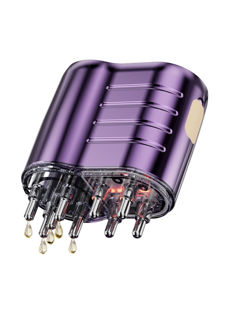 JoyousSto 2 in 1 Electric Hair Oil Dispenser Scalp Massager Scalp Applicator Brush,Hair Oiling Applicator, Oil Applicator for Hair, Oil Dispenser for Hair Growth, Scalp Massager Applicator Brush for Hair Treatment Essential Oils Liquids, Automatic Massage Function, Fast Absorption, Suitable for Scalp Care and Massage at Home Or Outdoors Purple - Image 2