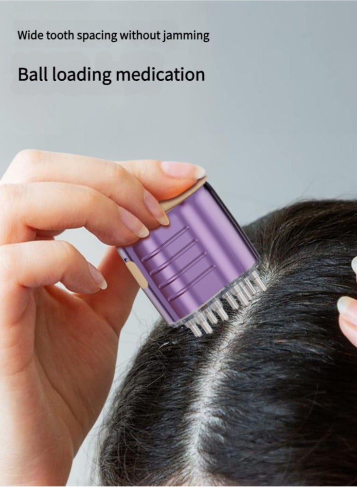 JoyousSto 2 in 1 Electric Hair Oil Dispenser Scalp Massager Scalp Applicator Brush,Hair Oiling Applicator, Oil Applicator for Hair, Oil Dispenser for Hair Growth, Scalp Massager Applicator Brush for Hair Treatment Essential Oils Liquids, Automatic Massage Function, Fast Absorption, Suitable for Scalp Care and Massage at Home Or Outdoors Purple - Image 5