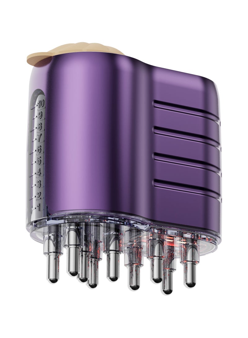 JoyousSto 2 in 1 Electric Hair Oil Dispenser Scalp Massager Scalp Applicator Brush,Hair Oiling Applicator, Oil Applicator for Hair, Oil Dispenser for Hair Growth, Scalp Massager Applicator Brush for Hair Treatment Essential Oils Liquids, Automatic Massage Function, Fast Absorption, Suitable for Scalp Care and Massage at Home Or Outdoors Purple - Image 3