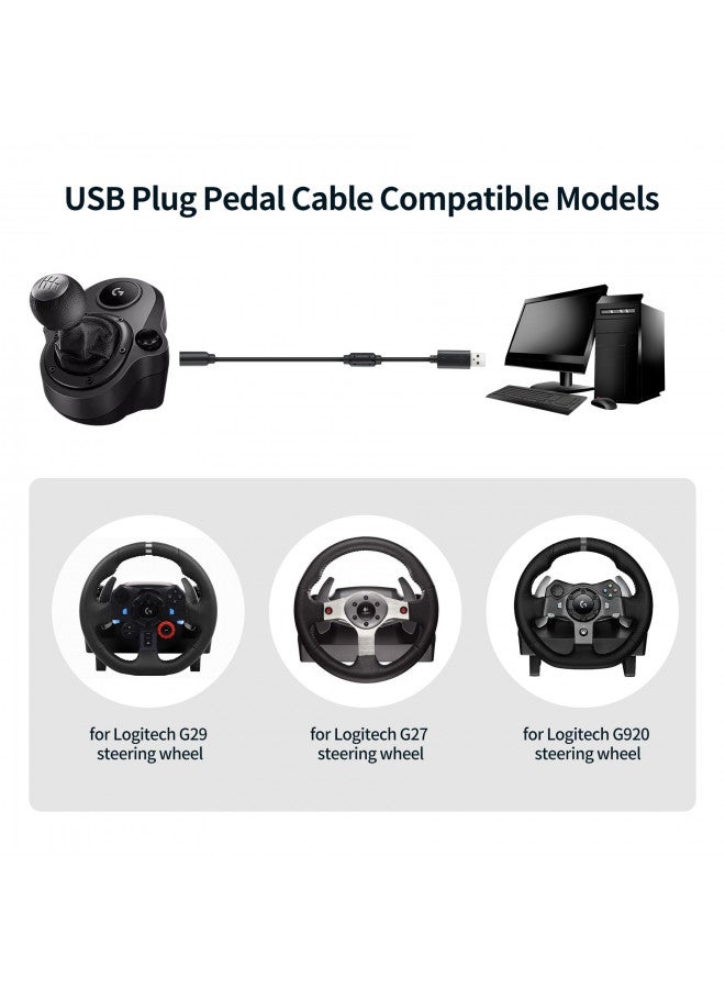 ZLiT Steering Wheel Power USB Cable Plug for Logitech G29G27G920 Pedal Cable Cord (USB Plug) - Image 2