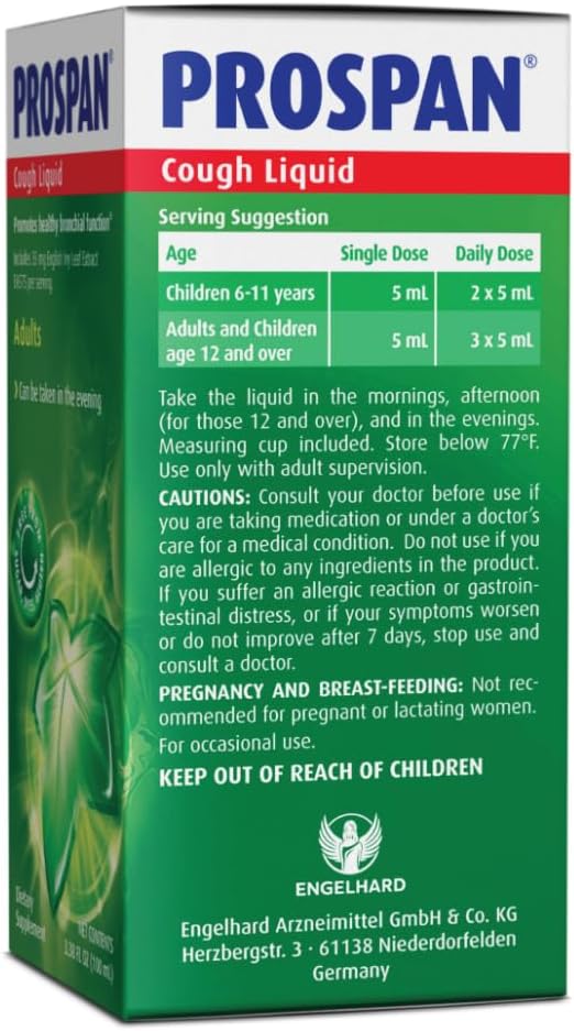 PROSPAN شراب السعال أبريلار مع مستخلص أوراق اللبلاب الإنجليزي EA575 للبالغين يهدئ السعال ويخفف المخاط بدون سكر مضاف غير مسبب للنعاس خالي من الكحول خالي من الأدوية 100 مل - Image 5