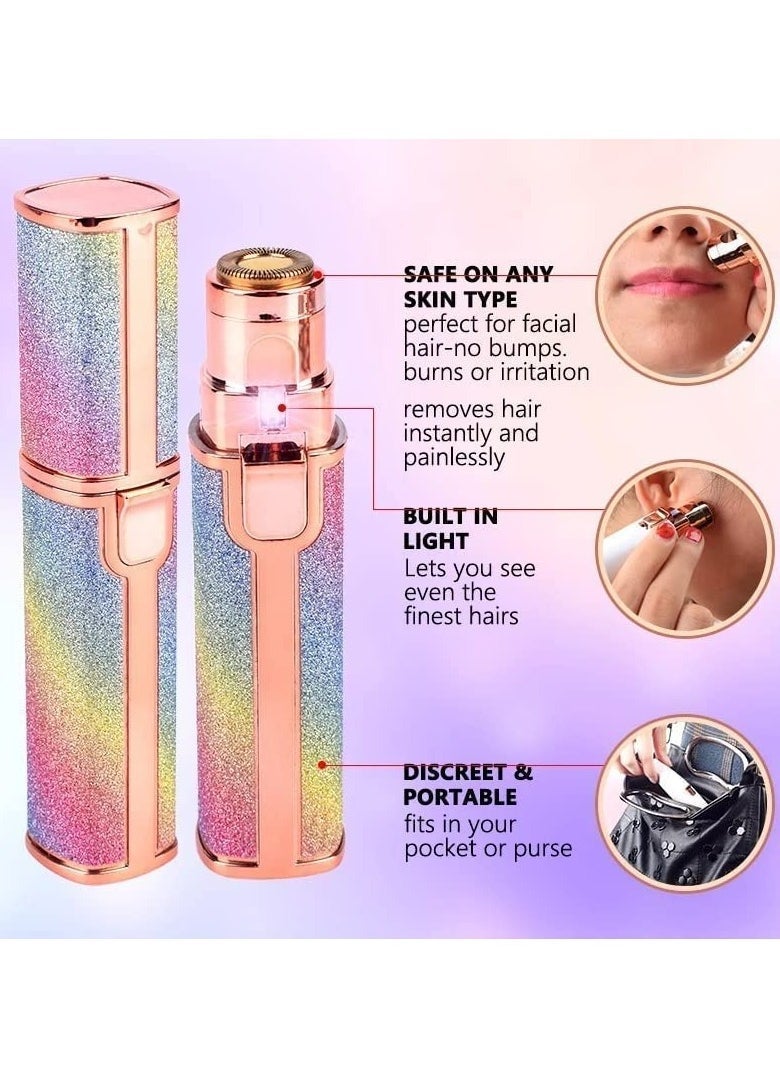 2 in 1 Eyebrow Trimmer & Facial Hair Remover for Women, 2 in 1 Eyebrow Trimmer and 100% Painless Hair Remover with Light for Eyebrow, Nose, Lips, Face, Body - Image 4