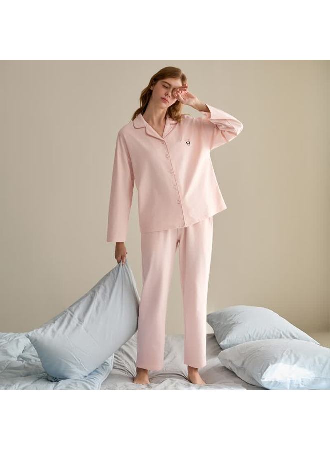 Fenton Fenteng Couples Pajamas Women Spring Autumn New Pure Cotton Long Sleeve Round Neck Loose Youth Men Plus Size 100% Cotton Homewear Set - Image 3