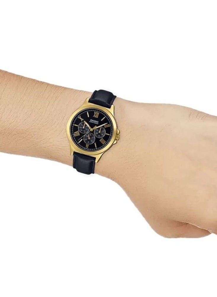 CASIO - Quartz Multi Function Leather Strap Men's Watch MTP-V300GL-1AUDF - Image 1