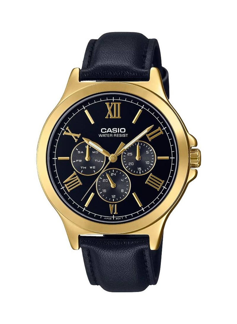 CASIO - Quartz Multi Function Leather Strap Men's Watch MTP-V300GL-1AUDF - Image 1