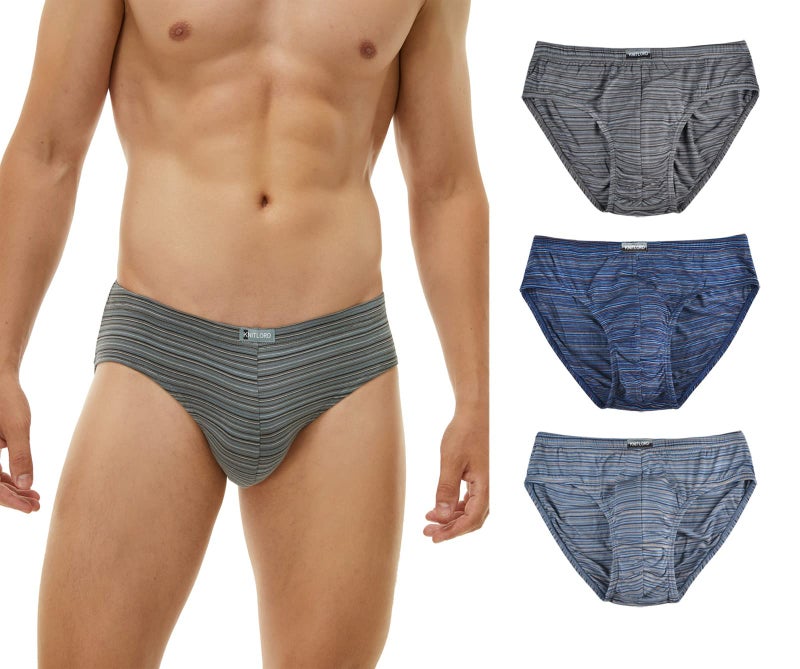 KNITLORD Men's bamboo viscose Underwear Soft Lightweight Low Rise Briefs 3 Pack (XL) - Image 1