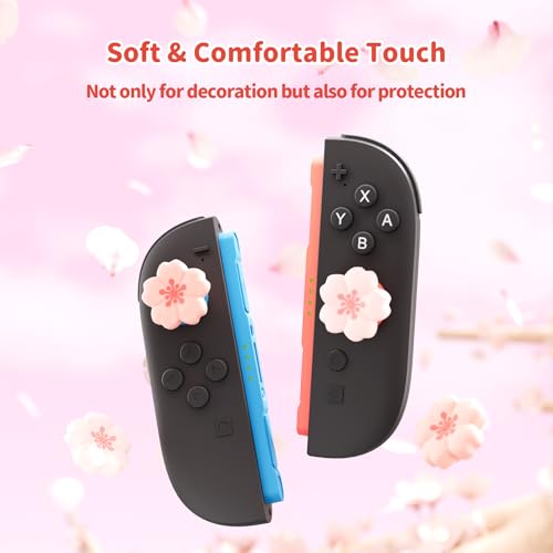 GeekShare Sakura Thumb Grips Compatible with Nintendo Switch 2, Anti-Slip Silicone Switch 2 Joystick Caps with Original Design and Comfortable Grip(4PCS) - Image 4