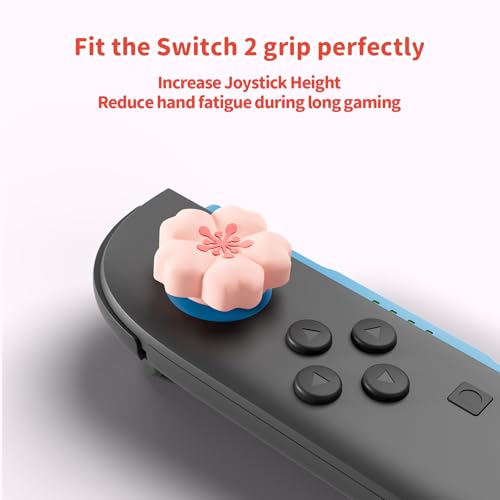 GeekShare Sakura Thumb Grips Compatible with Nintendo Switch 2, Anti-Slip Silicone Switch 2 Joystick Caps with Original Design and Comfortable Grip(4PCS) - Image 3